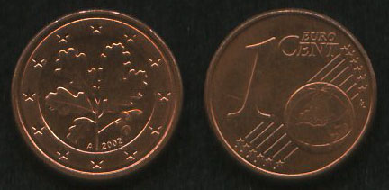 1 евроцент<br> 2002 год<br> Евросоюз