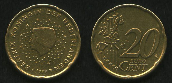 20 евроцентов<br> 1999 год<br> Евросоюз