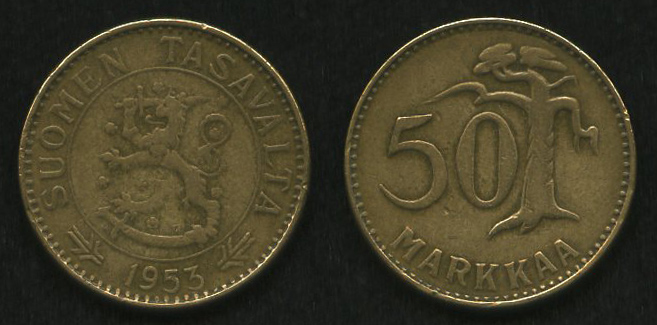 50 марок<br> 1953 год<br> Финляндия