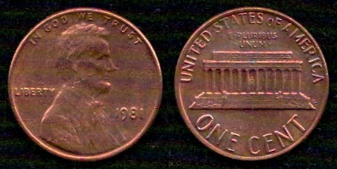 1 цент<br> 1981 год<br> США