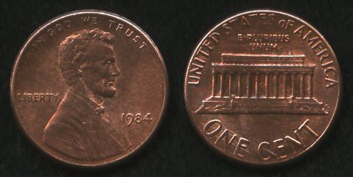 1 цент<br> 1984 год<br> США