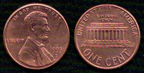 1 цент<br> 1993 год<br> США