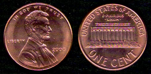1 цент<br> 2008 год<br> США